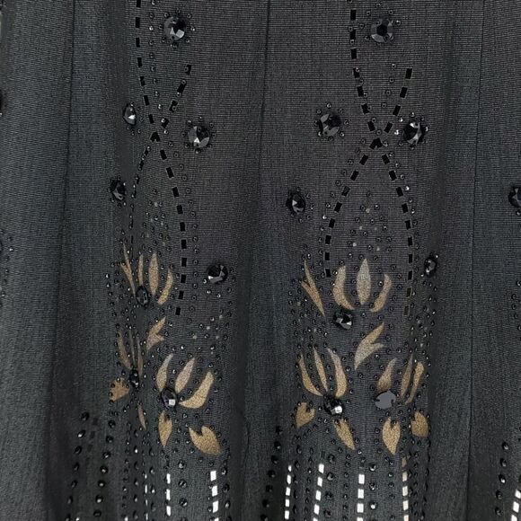 YIMANBEIER, Y2K Vintage mid length skirt. Modest, size 11. Gray-bling - Picture 3 of 9